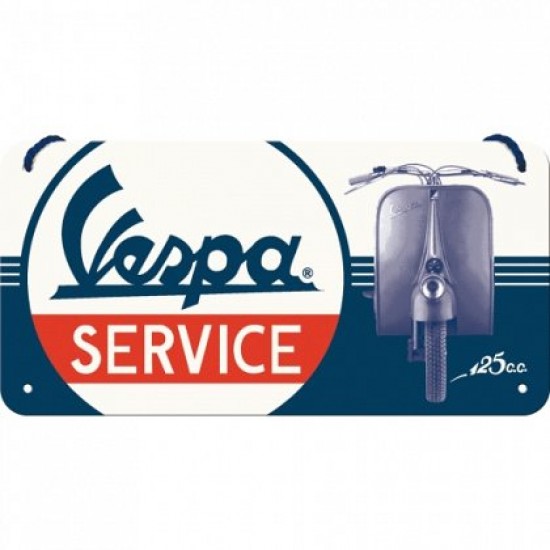 Placa metalica cu snur - Vespa Service - 10x20 cm