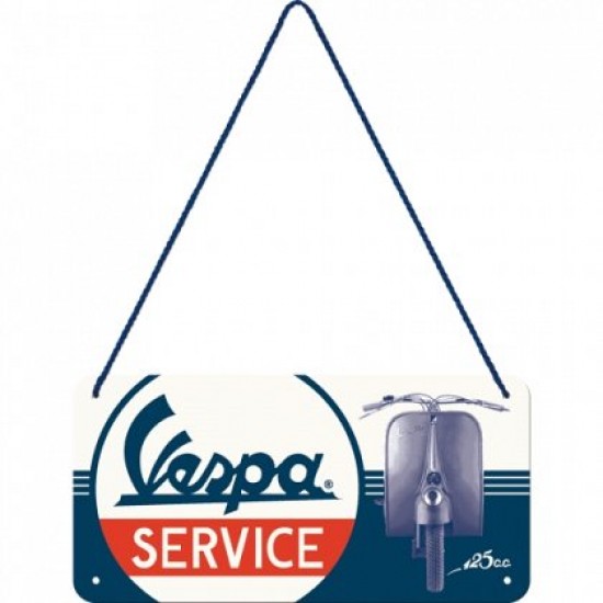 Placa metalica cu snur - Vespa Service - 10x20 cm