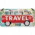 Placa metalica cu snur - Volkswagen Travel the World - 10x20 cm
