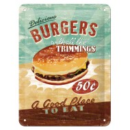 Placa metalica - Burgers - 15x20 cm Placa metalica - Burgers - 15x20 cm