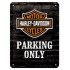 Placa metalica - Harley Davidson Parking Only - 15x20 cm
