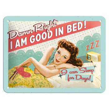 Placa metalica - Good in Bed - 15x20 cm
