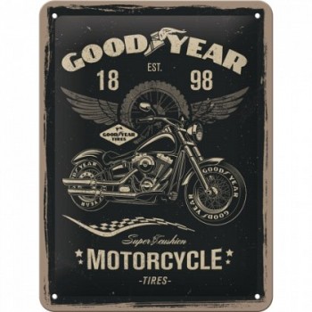 Placa metalica - Goodyear Motorcycle - 15x20 cm Placa metalica - Goodyear Motorcycle - 15x20 cm