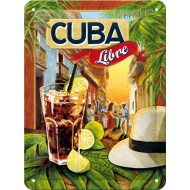 Placa metalica - Cocktail Time - Cuba Libre - 15x20 cm Placa metalica - Cocktail Time - Cuba Libre - 15x20 cm