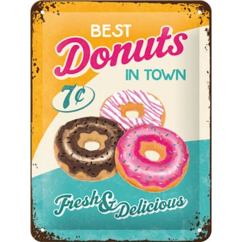 Placa metalica - Best Donuts in Town - 15x20 cm Placa metalica - Best Donuts in Town - 15x20 cm