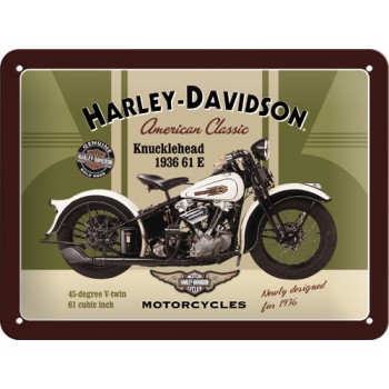 Placa metalica - Harley-Davidson Knucklehead - 15x20 cm Placa metalica - Harley-Davidson Knucklehead - 15x20 cm