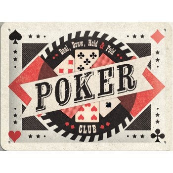 Placa metalica - Poker Club - 15x20 cm Placa metalica - Poker Club - 15x20 cm
