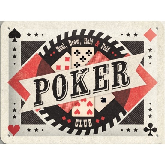 Placa metalica - Poker Club - 15x20 cm Placa metalica - Poker Club - 15x20 cm