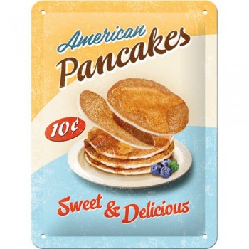 Placa metalica - American Pancakes - 15x20 cm