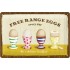 Placa metalica - Free Range Eggs - 20x30 cm