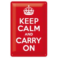 Placa metalica - Keep calm and Carry on - 20x30 cm