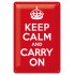 Placa metalica - Keep calm and Carry on - 20x30 cm