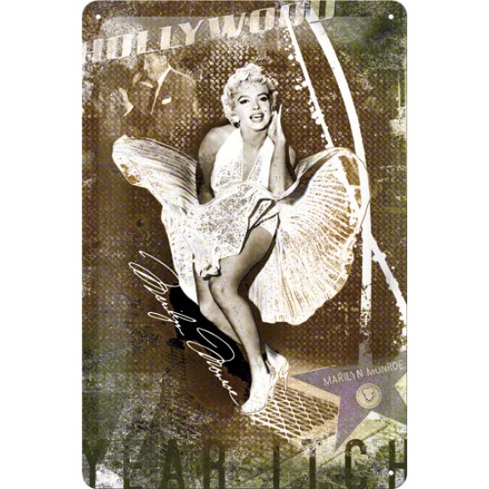Placa metalica - Marilyn Monroe - 20x30 cm