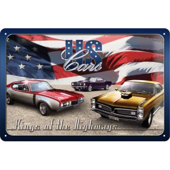 Placa metalica - US Cars - 20x30 cm
