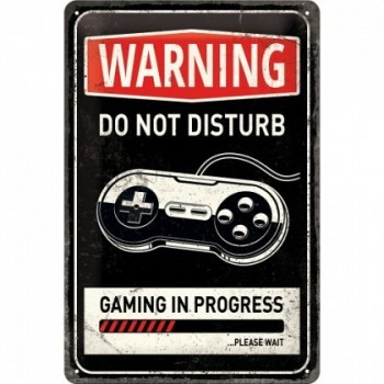 Placa metalica - Gaming in Progress - 20x30 cm Placa metalica - Gaming in Progress - 20x30 cm