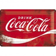 Placa metalica - Coca Cola - Logo Red M - 20x30 cm Placa metalica - Coca Cola - Logo Red M - 20x30 cm