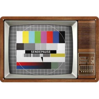 Placa metalica - Retro TV - No Signal - 20x30 cm