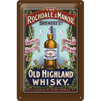 Placa metalica - Old Highland whiskey - 20x30 cm