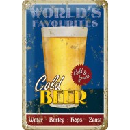 Placa metalica - Cold Beer - 20x30 cm