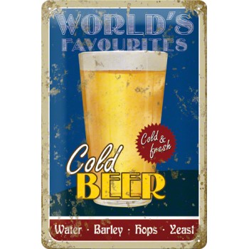 Placa metalica - Cold Beer - 20x30 cm