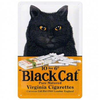 Placa metalica - Black Cat - 20x30 cm