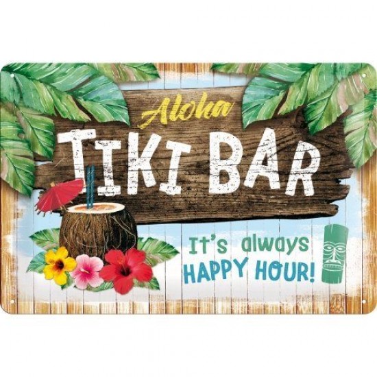Placa metalica - Tiki Bar - 20x30 cm