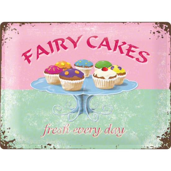 Placa metalica - Fairy Cakes - 30x40 cm Placa metalica - Fairy Cakes - 30x40 cm
