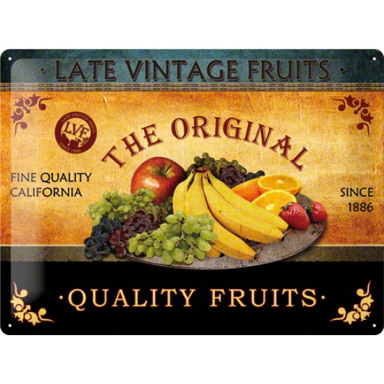 Placa metalica - Quality Fruits - 30x40 cm Placa metalica - Quality Fruits - 30x40 cm