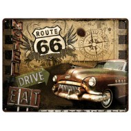 Placa metalica - Route 66 Road Trip - 30x40 cm Placa metalica - Route 66 Road Trip - 30x40 cm