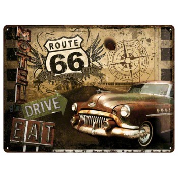 Placa metalica - Route 66 Road Trip - 30x40 cm Placa metalica - Route 66 Road Trip - 30x40 cm