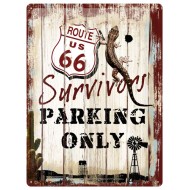 Placa metalica - Route 66 Survivors Parking Only - 30x40 cm Placa metalica - Route 66 Survivors Parking Only - 30x40 cm