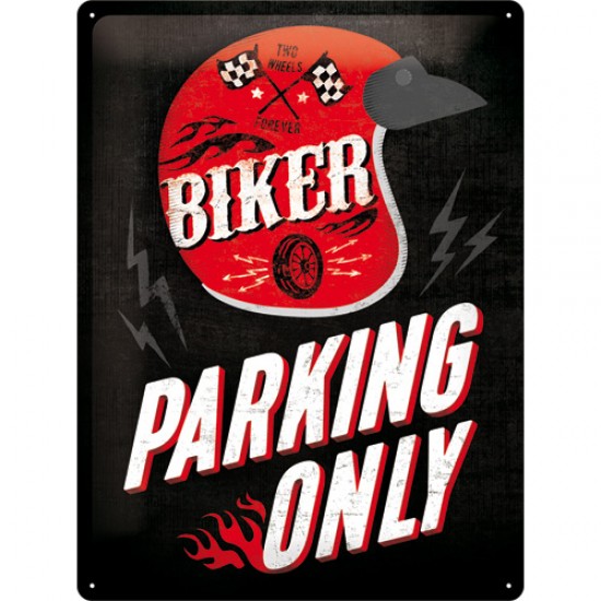 Placa metalica - Biker Parking Only - 30x40 cm
