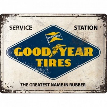 Placa metalica - Goodyear - Logo White - 30x40 cm Placa metalica - Goodyear - Logo White - 30x40 cm