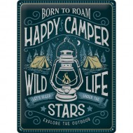 Placa metalica Happy Camper