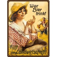 Placa metalica - Wer Bier - 30x40 cm