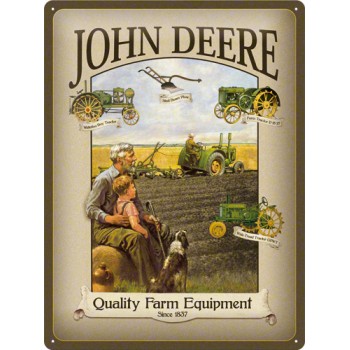 Placa metalica - John Deere - Quality Farm - 30x40 cm