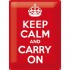 Placa metalica - Keep calm and carry on - 30x40 cm