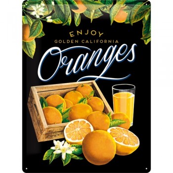 Placa metalica - Oranges - California black - 30x40 cm Placa metalica - Oranges - California black - 30x40 cm
