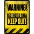 Placa metalica - Warning - Restricted Area - 30x40 cm