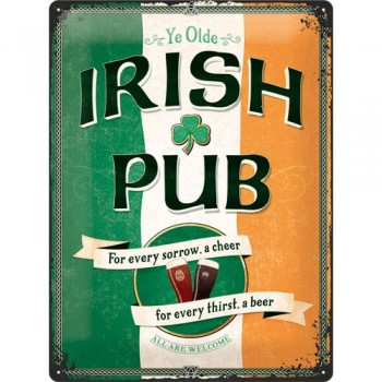 Placa metalica - Irish Pub - 30x40 cm