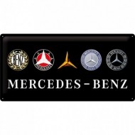 Placa metalica - Mercedes-Benz logo evolution - 25x50 cm Placa metalica - Mercedes-Benz logo evolution - 25x50 cm