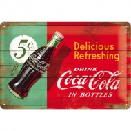 Placa metalica - Coca Cola - Refreshing Green - 20x30 cm Placa metalica - Coca Cola - Refreshing Green - 20x30 cm
