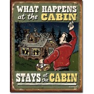 Placa metalica - Cabin - What Happens - 30x40 cm Placa metalica - Cabin - What Happens - 30x40 cm