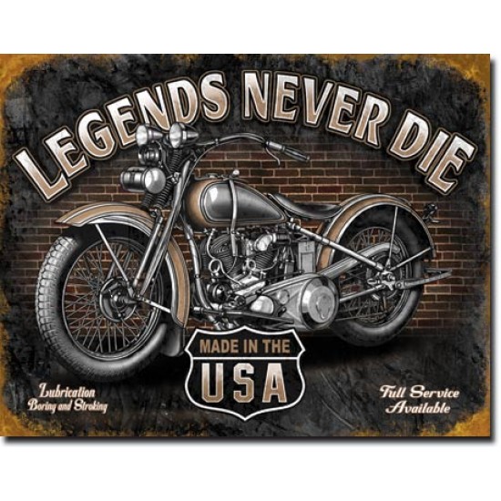 Placa metalica - Legends Never Die - 30x40 cm