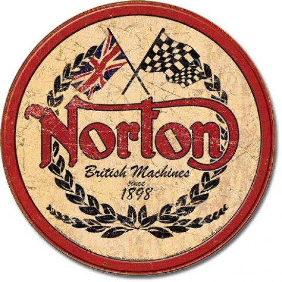 Placa metalica - Norton - British Machines - Ø30cm