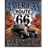 Placa metalica - Route 66 - America Main Street - 30x40 cm