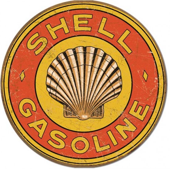 Placa metalica - Shell Gasoline 1920 - Ø30cm