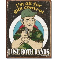 Placa metalica - Gun Control - 30x40 cm