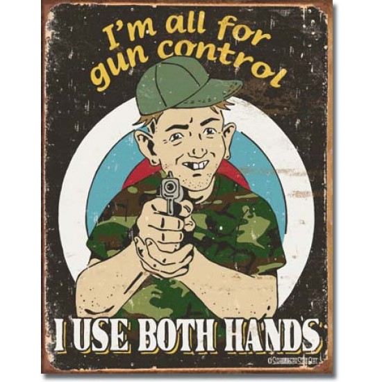 Placa metalica - Gun Control - 30x40 cm