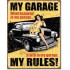 Placa metalica - My Garage - My Rules - 30x40 cm